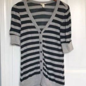 One Clothing Lightweight Sweater, Navy & Gray Striped, Size M
